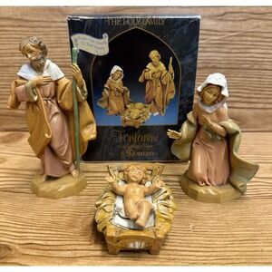 Vtg Fontanini Christmas Nativity Figures‎ Holy Family Jesus Mary Joseph 4Pc Set